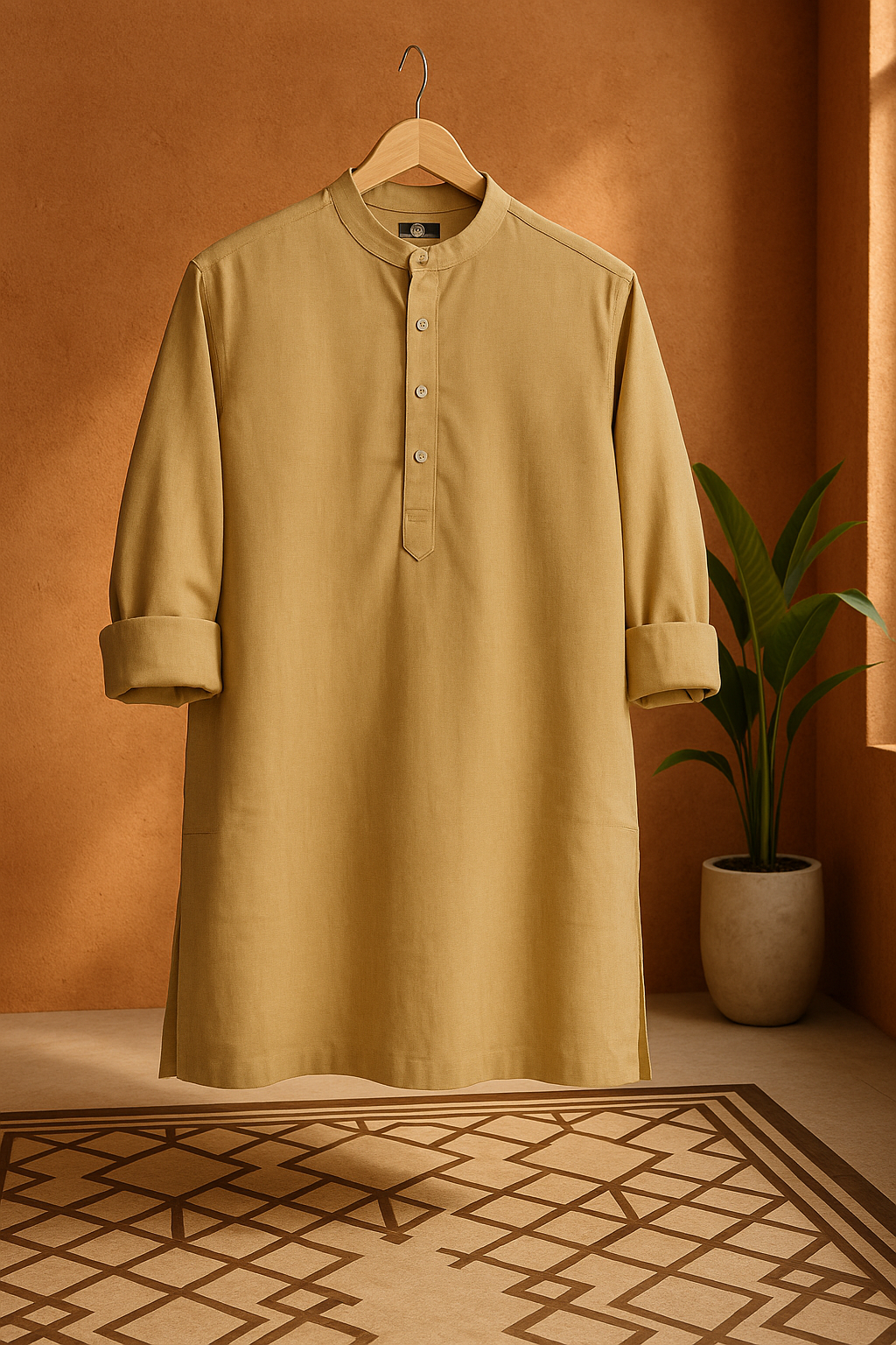 Gulmohar (गुलमोहर) – Dark Maroon - Premium Linen Blend Short Kurta