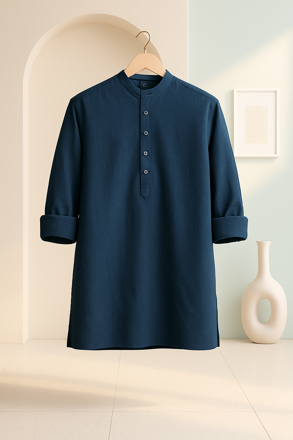 Haldi (हल्दी) – Earthy Mustard- Premium Linen Blend Short Kurta