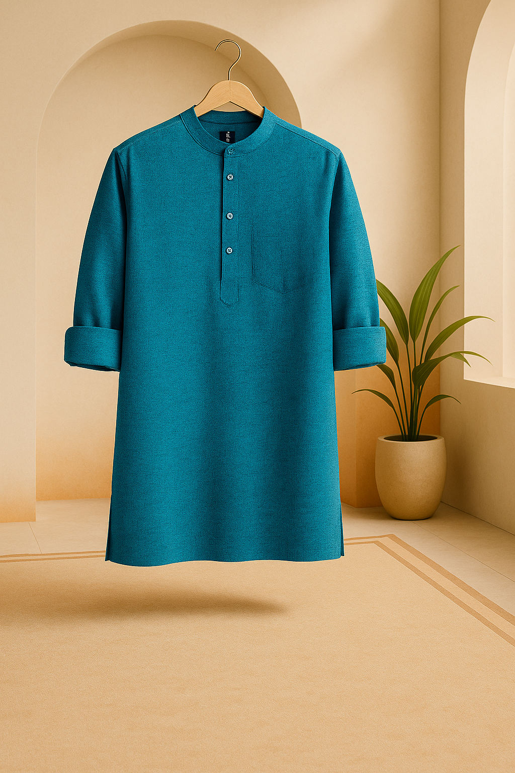 Gulmohar (गुलमोहर) – Dark Maroon - Premium Linen Blend Short Kurta