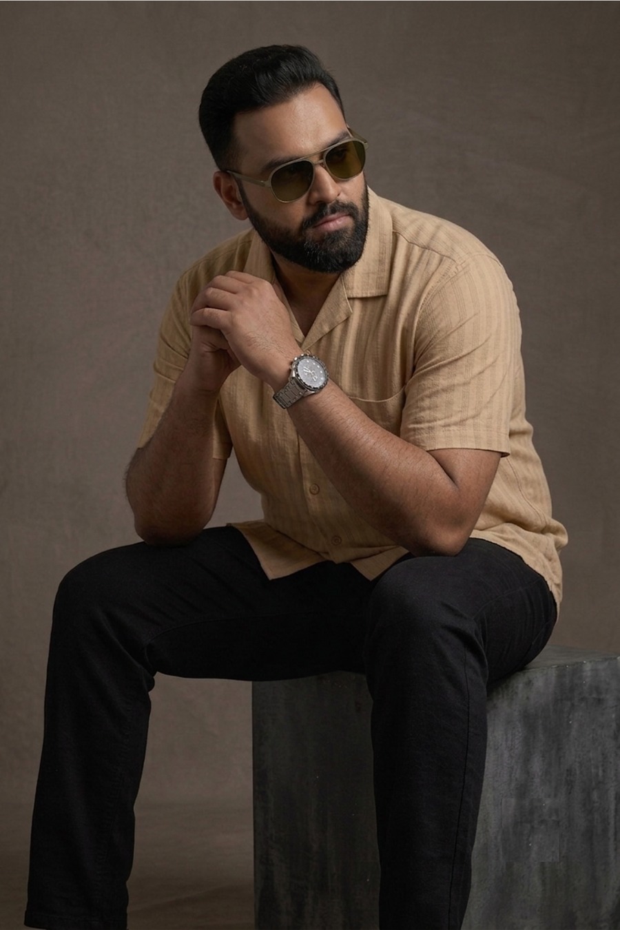 Portofino Dune Striped Cuban Linen Shirt