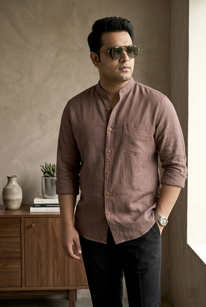 Milan Mocha - Linen Shirt