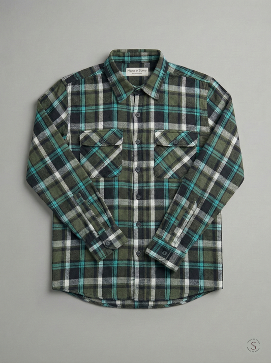 Alpine Teal Expedition Flannel Overshirt 
