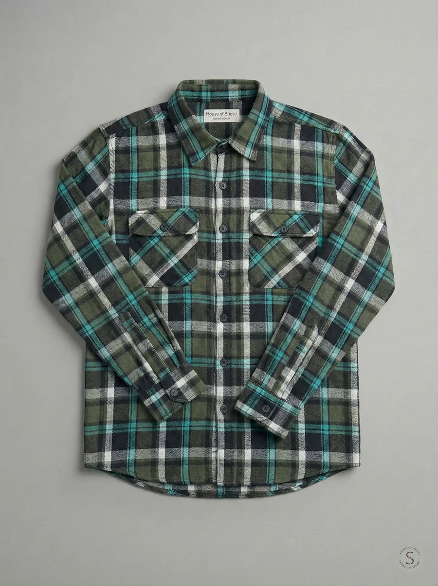 Alpine Teal Expedition Flannel Overshirt