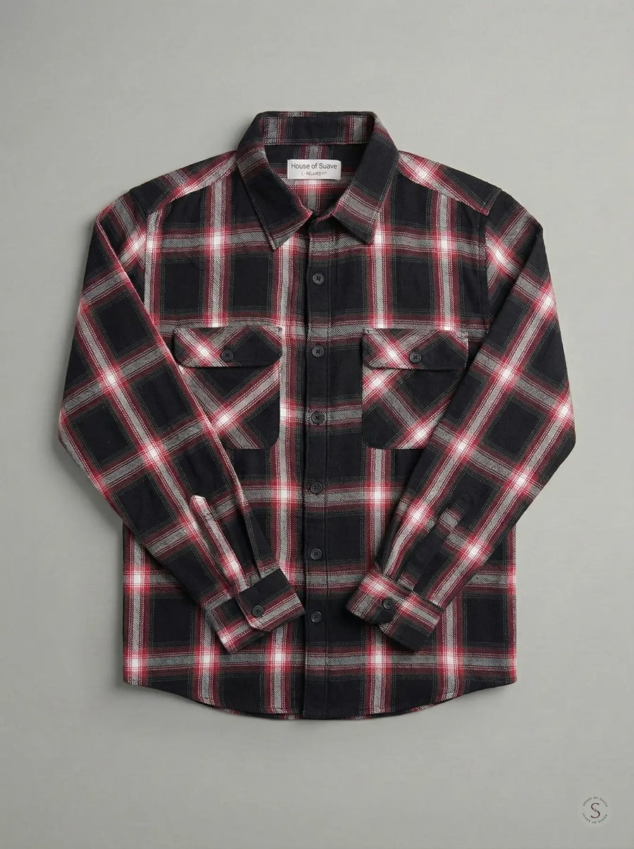 Midnight Ember Flannel Overshirt