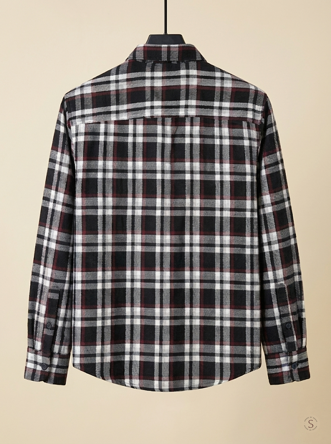 Crimson Noir Plaid Flannel Overshirt