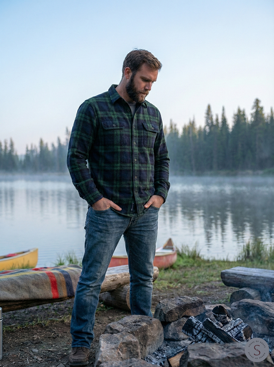 Deep Forest Tartan Flannel Overshirt 