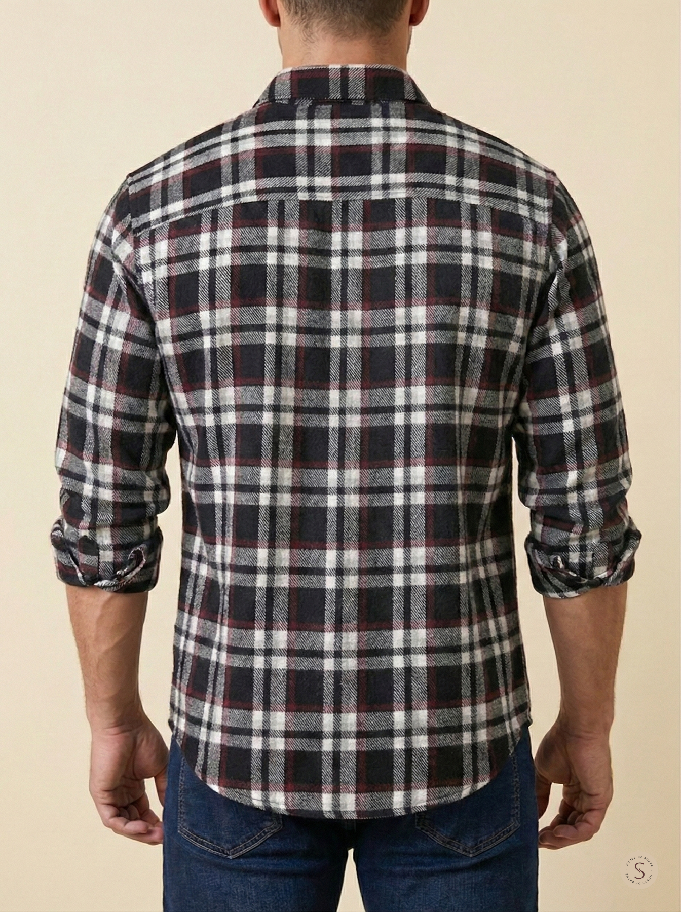 Crimson Noir Plaid Flannel Overshirt