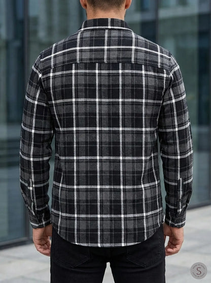 Graphite Frost Plaid Flannel Overshirt 