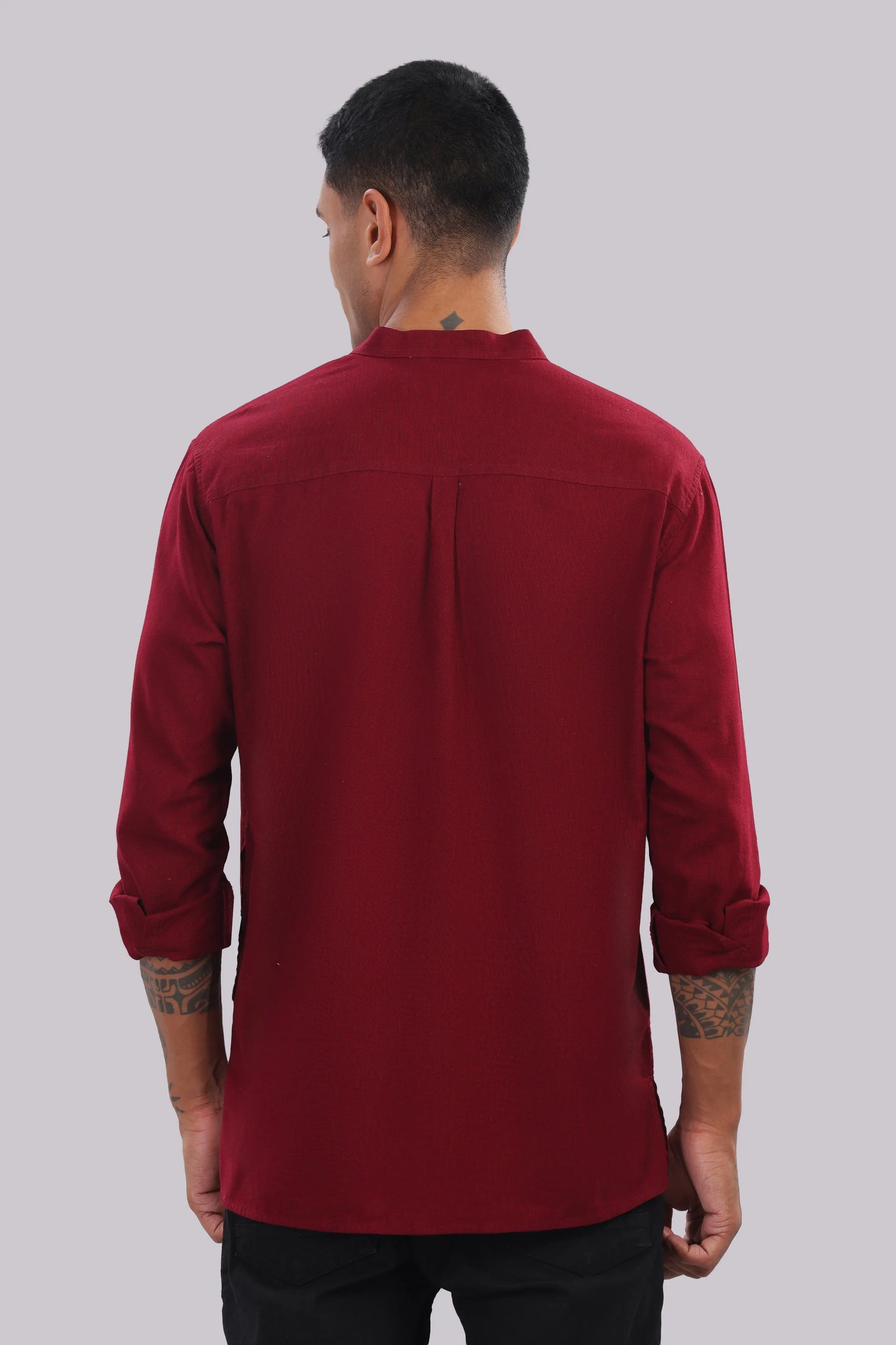 Siena Rouge — Linen Blend Kurta Shirt.