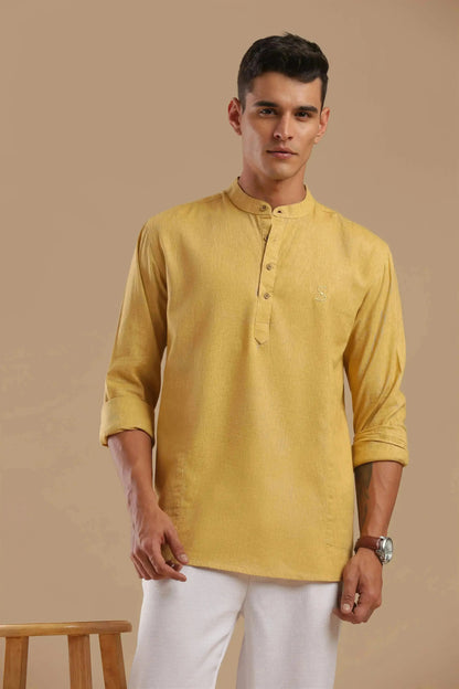 Siena Rouge — Linen Blend Kurta Shirt.