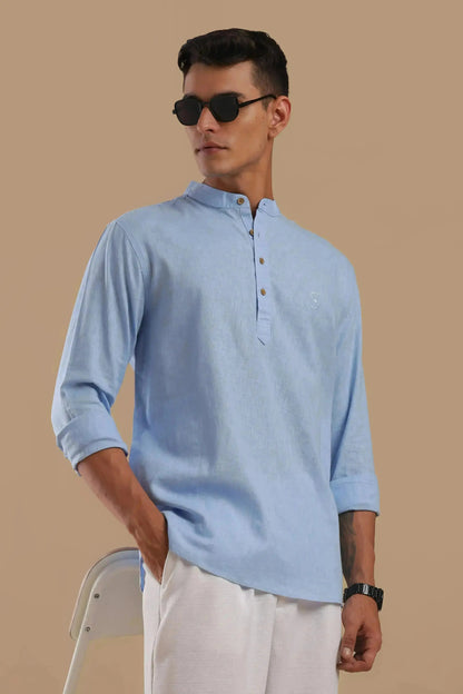 Siena Rouge — Linen Blend Kurta Shirt.