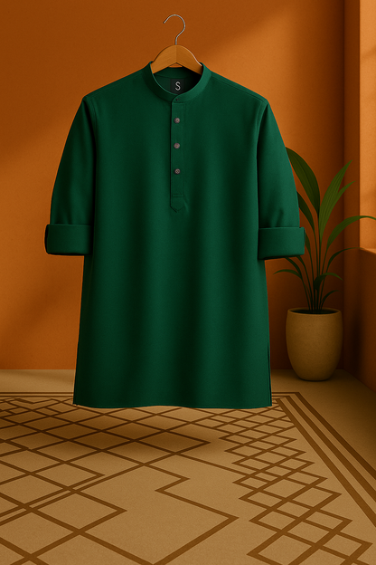 Neelam (नीलम) – Dark Blue - Premium Linen Blend Short Kurta