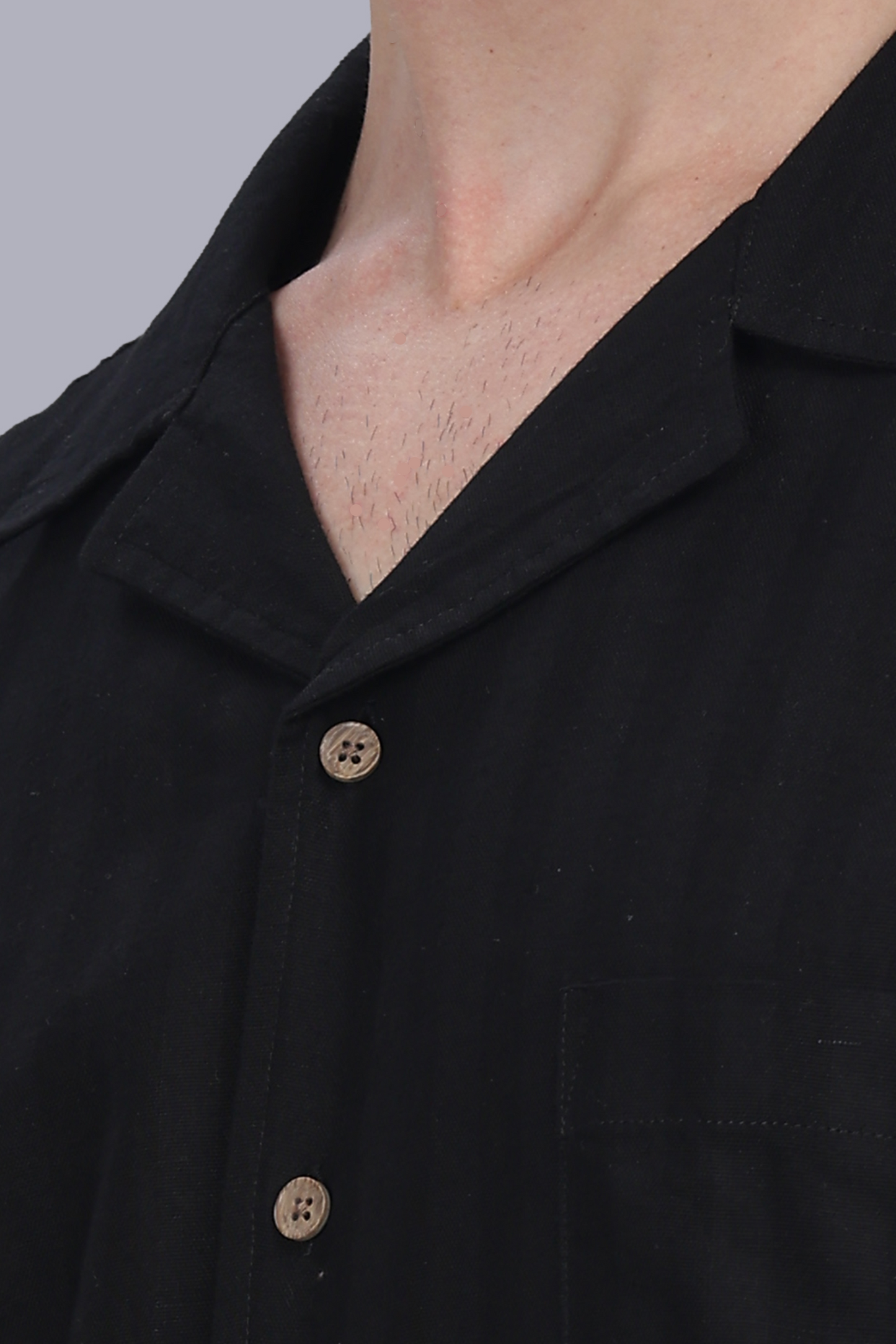 Ravenna Noir Striped Cuban Linen Shirt