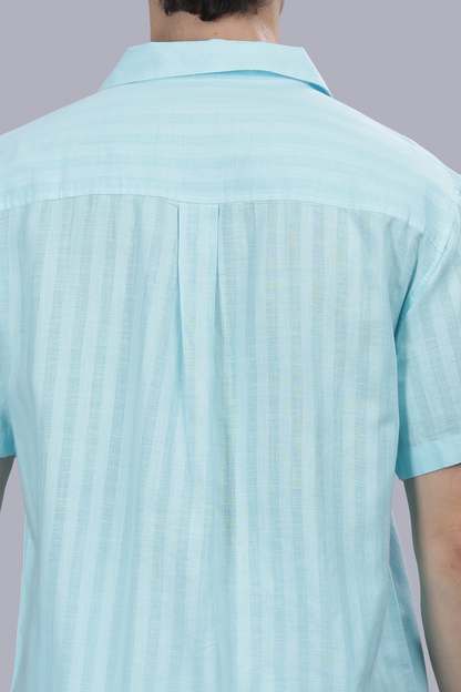 Amalfi Sky Striped Cuban Linen Shirt