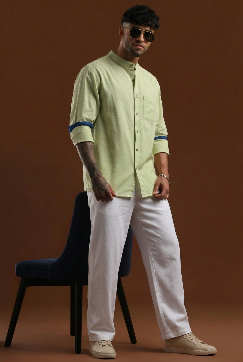 Pistachio Mist - Linen Shirt