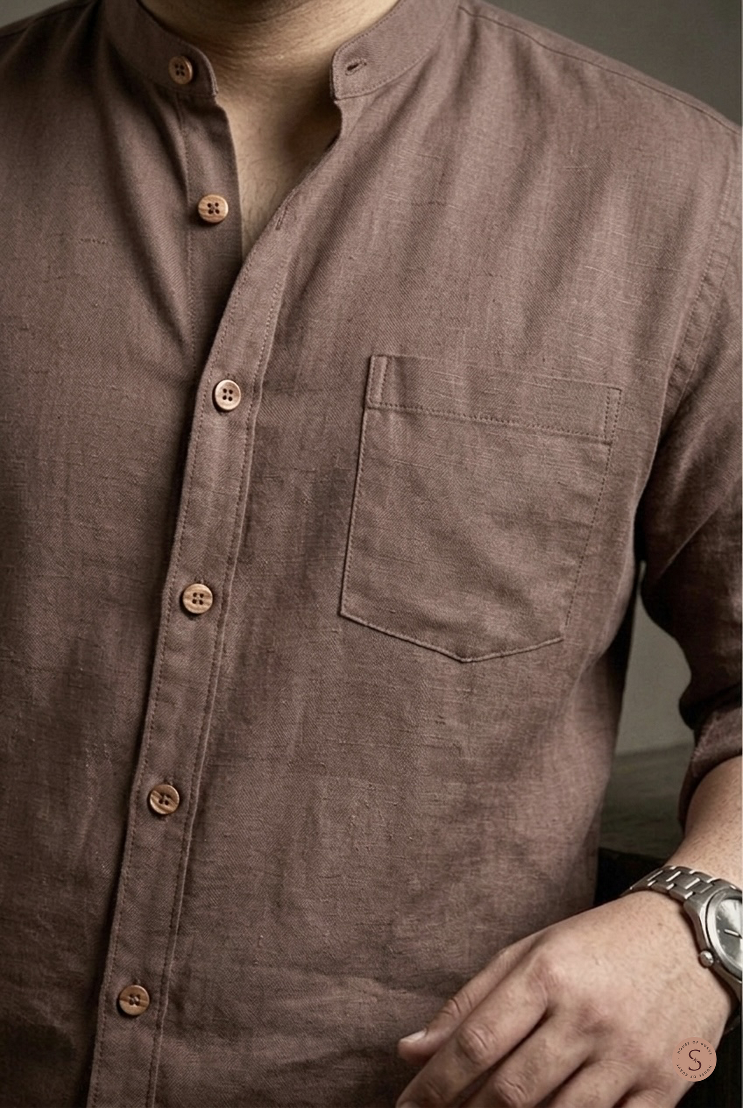 Milan Mocha - Linen Shirt