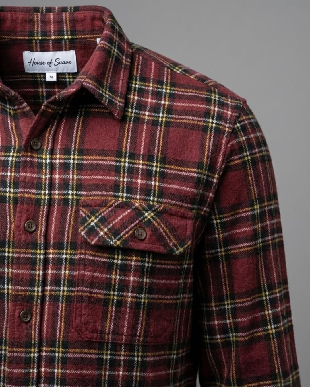 Warm Wine Flannel Overshirt 