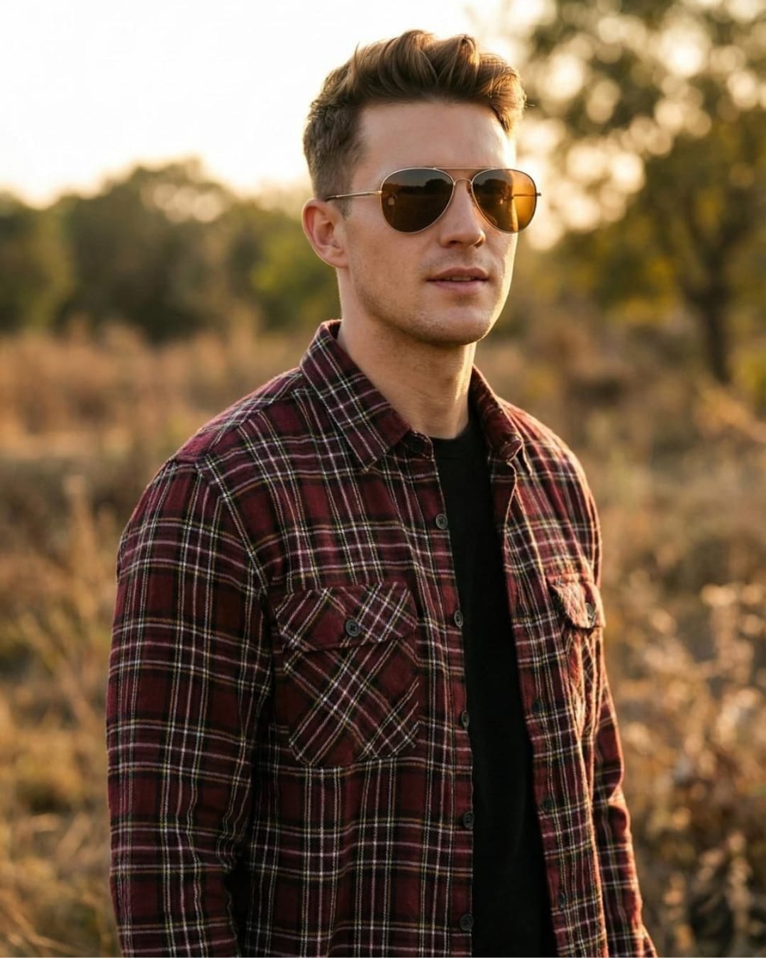 Warm Wine Flannel Overshirt 