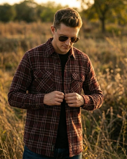 Warm Wine Flannel Overshirt 