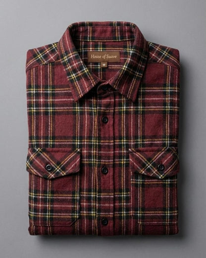 Warm Wine Flannel Overshirt 